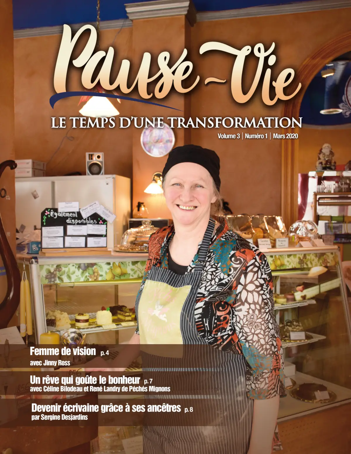 Couverture du magazine Pause-Vie (mars 2020).